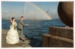Свадебная фотосессия на стрелке Васильевского острова в Санкт-Петербурге