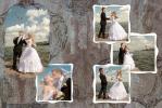 Свадебный фотоколлаж выполнен из снимков, сделанных на стрелке Васильевского острова в Санкт-Петербурге