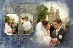 Коллаж из фотоснимков со свадебной прогулки возле Спаса на Крови в Санкт-Петербурге