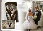 Страница свадебной фотокниги, оформленная в виде коллажа