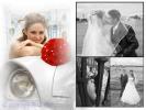 Этот коллаж для свадебной книги составлен из фотографий, сделанных во время свадебной прогулки по центру Санкт-Петербурга