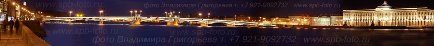 Панорамный фотоснимок Благовещенского моста