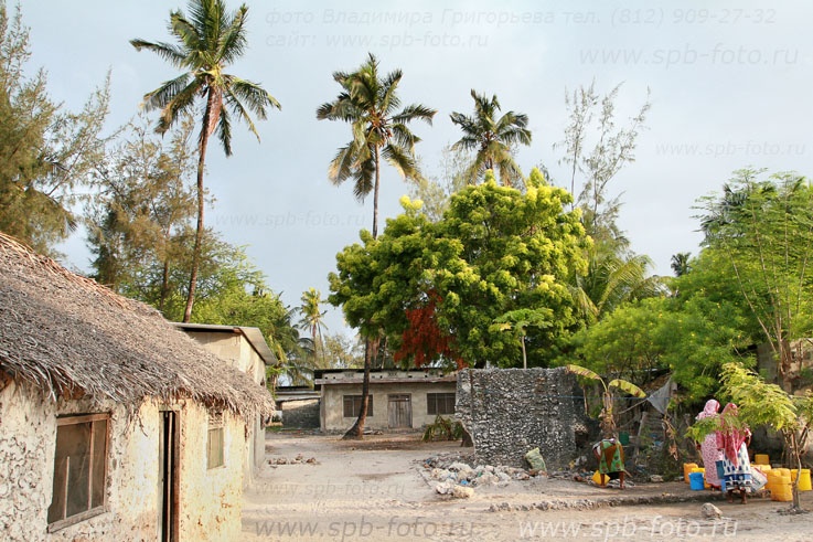 Деревня рыбаков на острове Занзибар