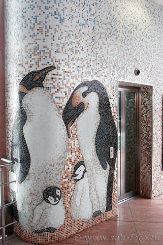 Настенное мозаичное панно – пингвины