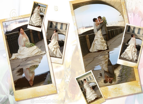 Свадебное платье невесты, фотоколлаж