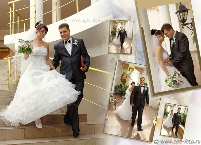 Страница свадебной фотокниги