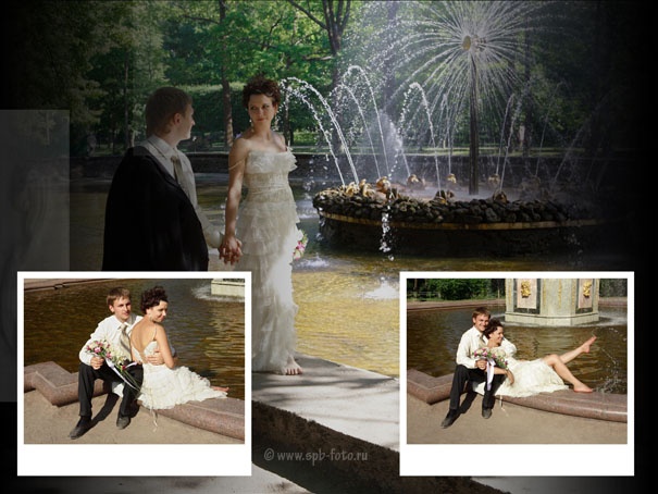 Свадебная прогулка у фонтанов в Петергофе