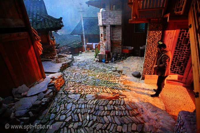Вечер в деревне Ланде (Langde Village, Guizhou, China)