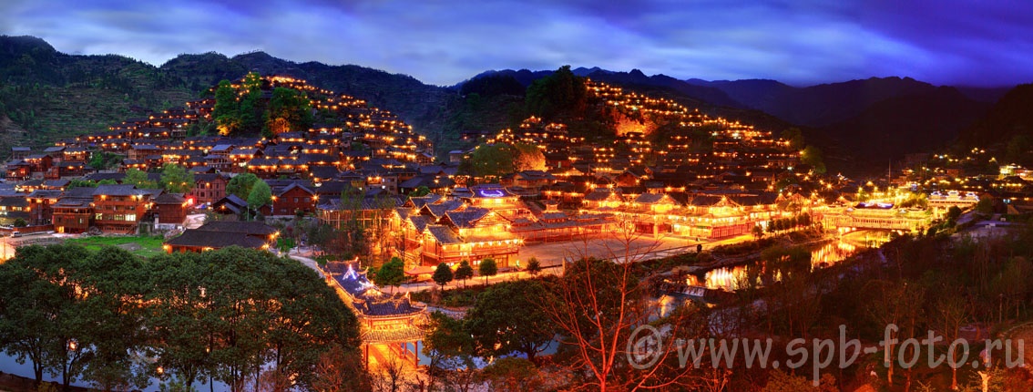  Xijiang Miao stockade village, located in the mountainous regions of Guizhou Province, China