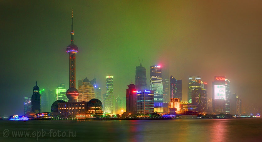 Pudong seen from the Bund across the Huangpu river, in Shanghai, China