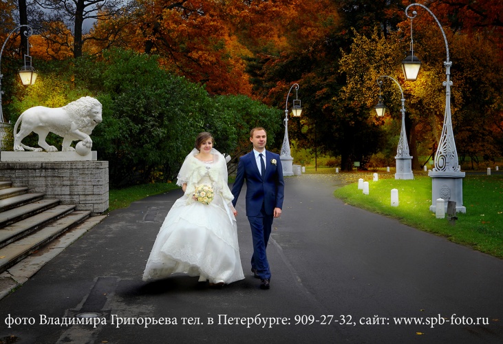 Осенняя свадьба на Елагином острове Санкт-Петербурга, Елагин дворец, октябрь 2013 года